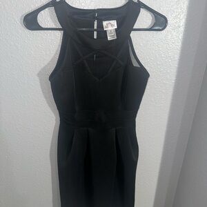 Sweet Storm Black Halter Mini Dress